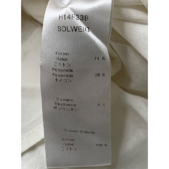 Anne Fontaine Ruffle Full Front Asym Zip Blouse Size 14 US Stretch RR10261 GUC - Picture 3 of 8